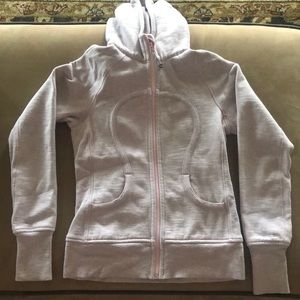 Lululemon light pink/grey scuba hoodie